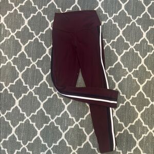 Splits59 Ella Airweight 7/8 Legging with ivory and navy side stripes size small